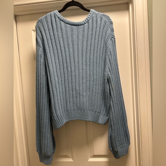 Roxy Light Blue Cable Knit Sweater XL - Picture 4 of 6